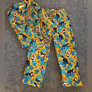 Printfresh long notch collar pajama set cats